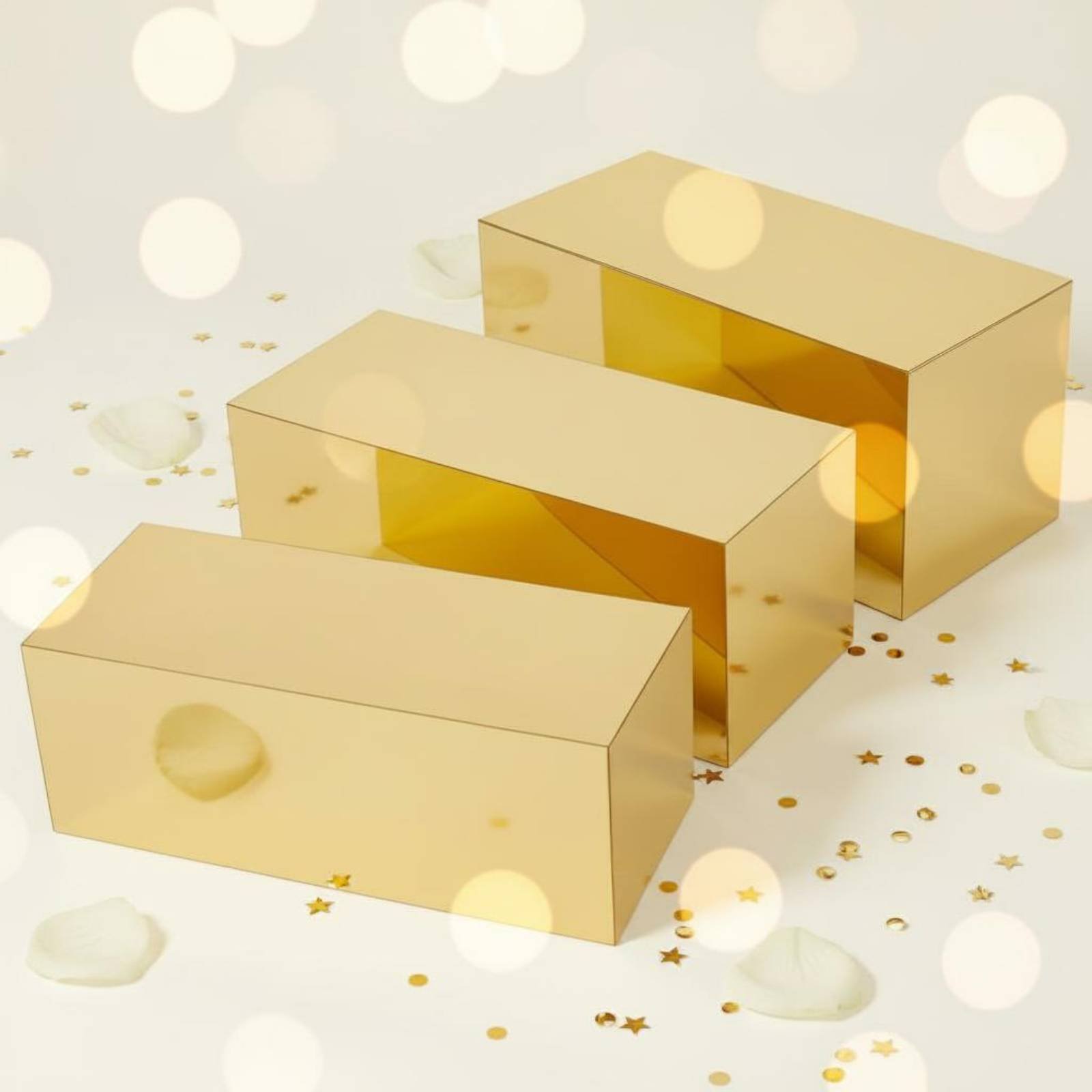Home Decor Gold - Set di 3 Alzate Espositive in