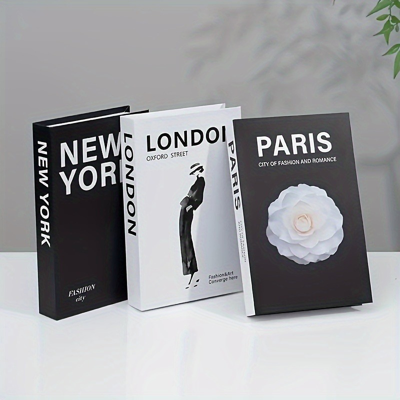 Home Decor Catalog - Set di 3 Libri Finti Decorativi,