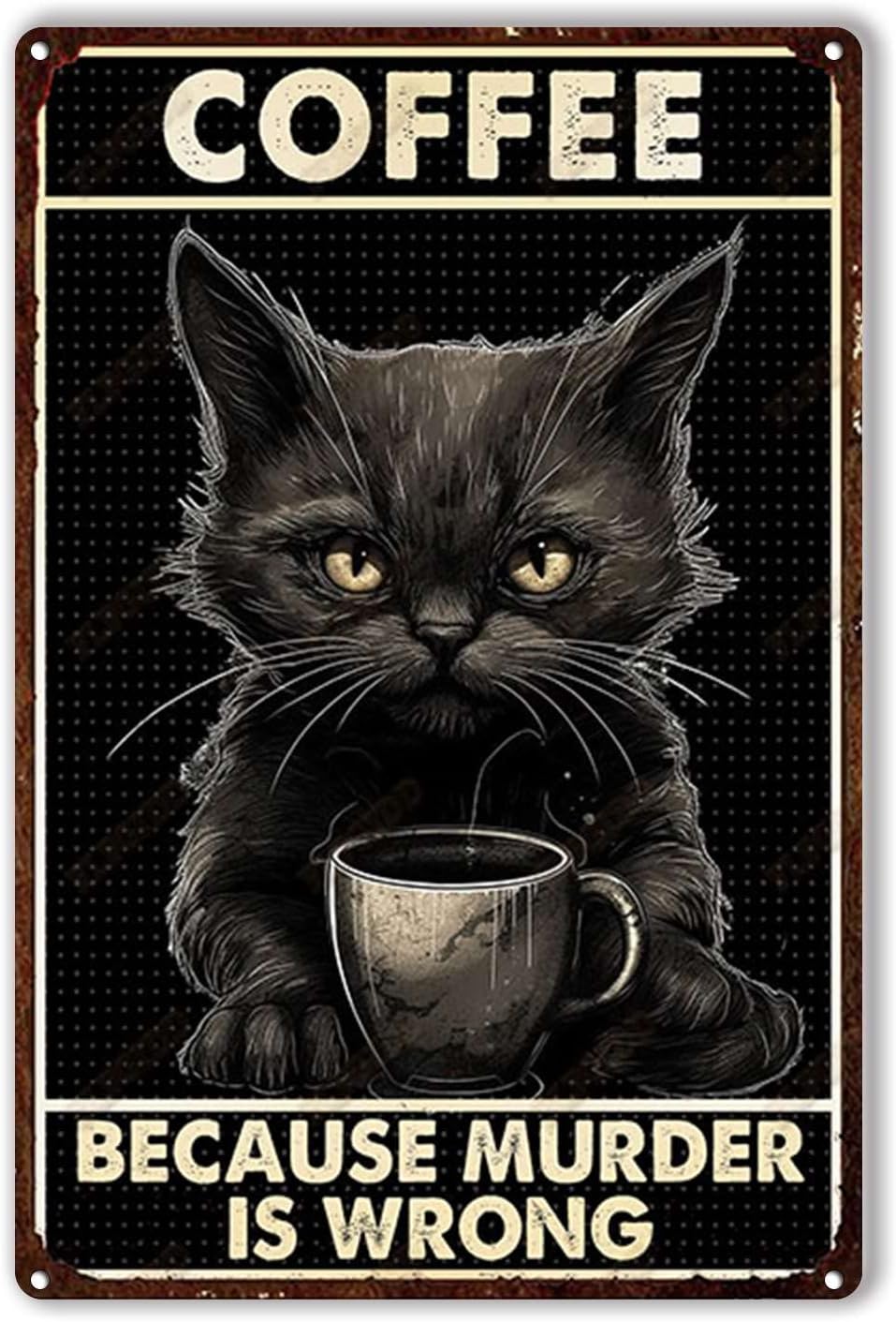 Home Decor Store - Targa in Latta con Gatto e