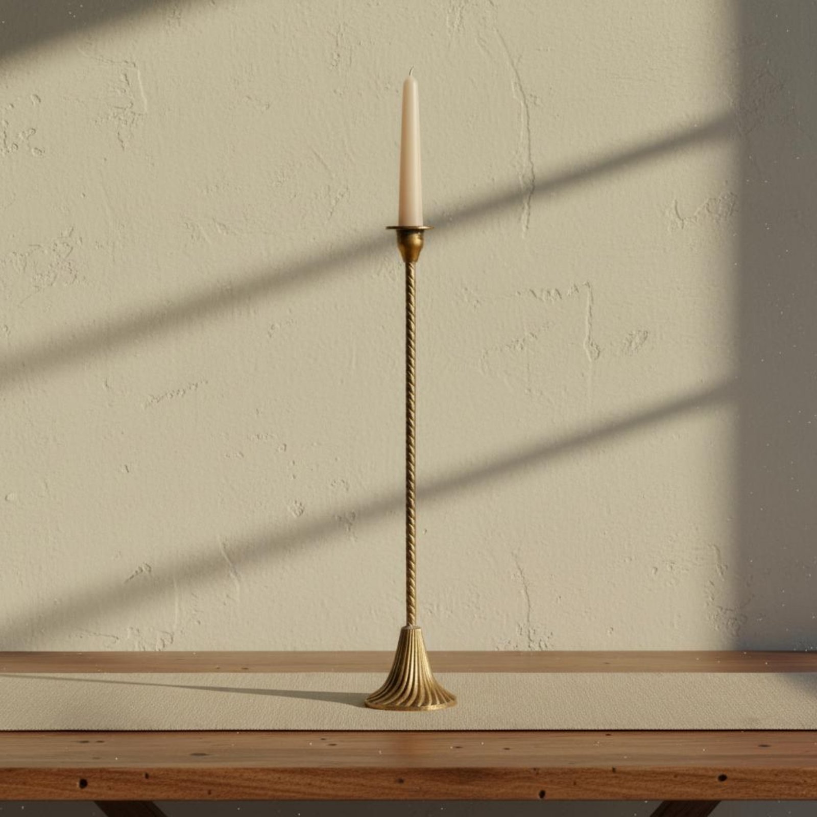 Home Decor Gold - Portacandele in Oro Intrecciato con Base
