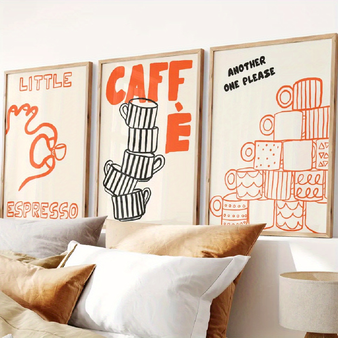 Home Decor Orange - 1/3 pezzi di caffè italiano su