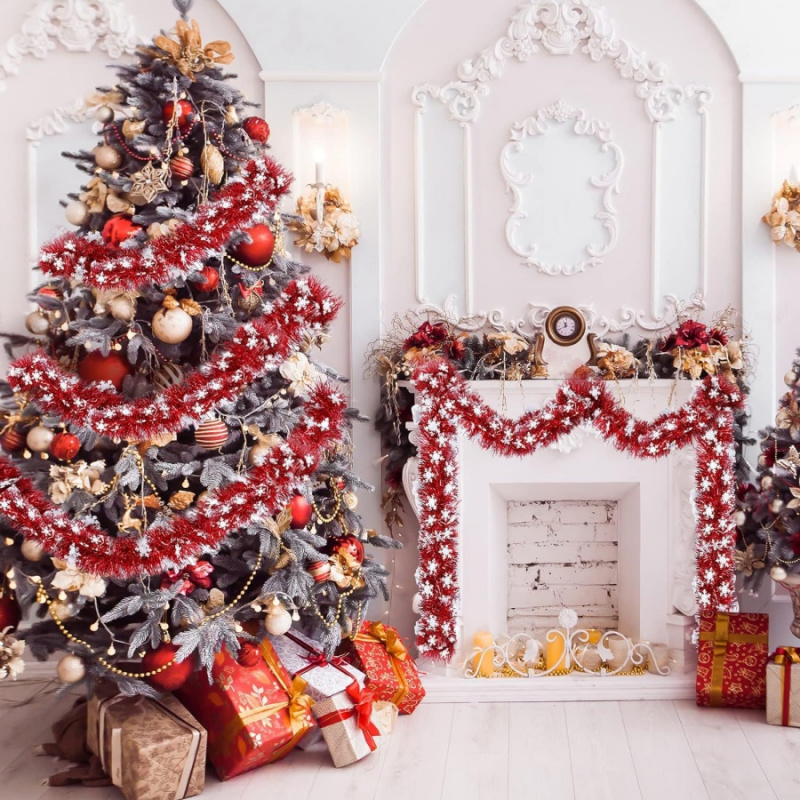 Home Decor Store - 1pc Natale Tinsel Fiocco di neve