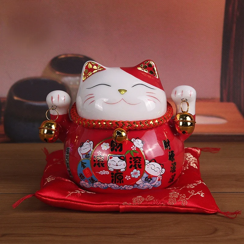 Home Decor Store - Salvadanaio Gatto Portafortuna da 4,5 Pollici,