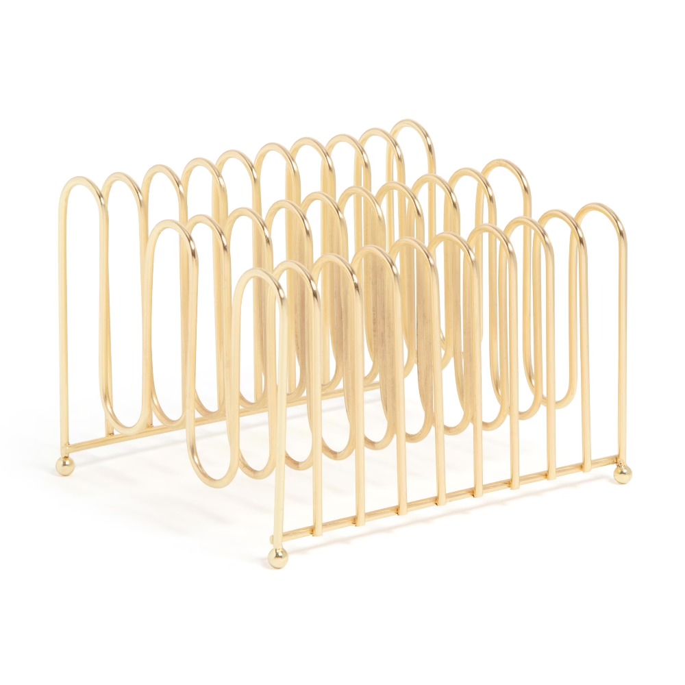 Home Decor Gold - Organizzatore da scrivania in filo metallico