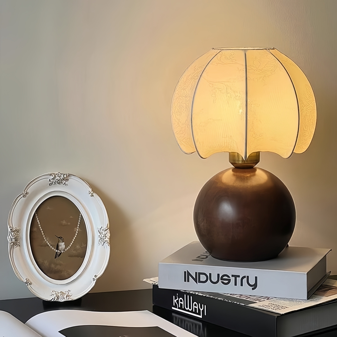 Home Decor Gold - Lampada da tavolo floreale vintage, lampada