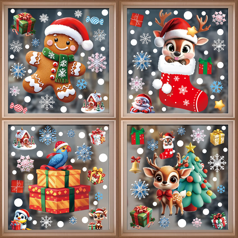 Home Decor Store - Adesivi natalizi festivi in vetro statico