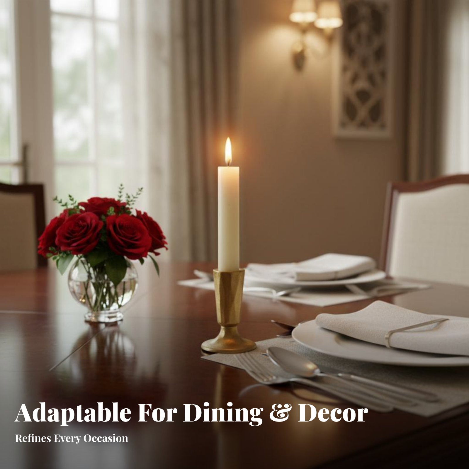 Home Decor Gold - Portacandele in Ghisa Dorata, Design Classico
