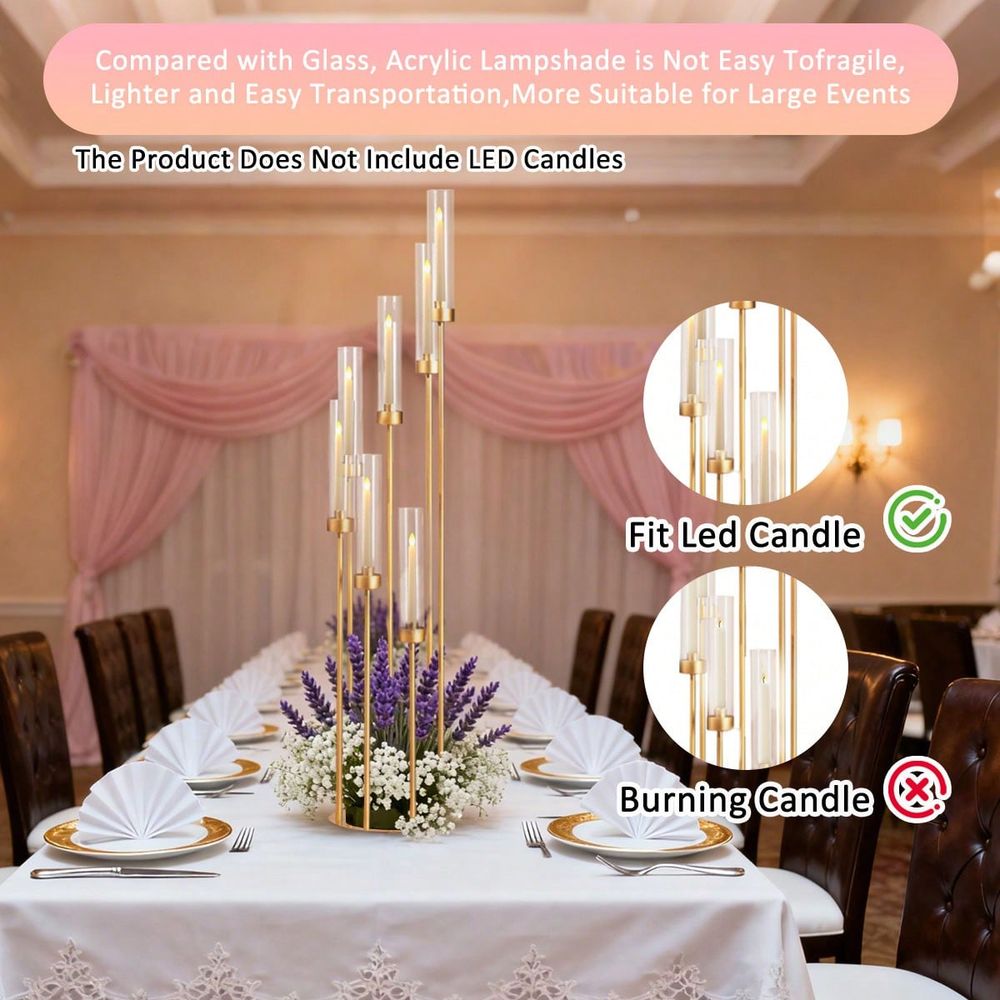 2 Pezzi Portacandele a 7 Bracc - Home Decor Gold recensione e prezzo