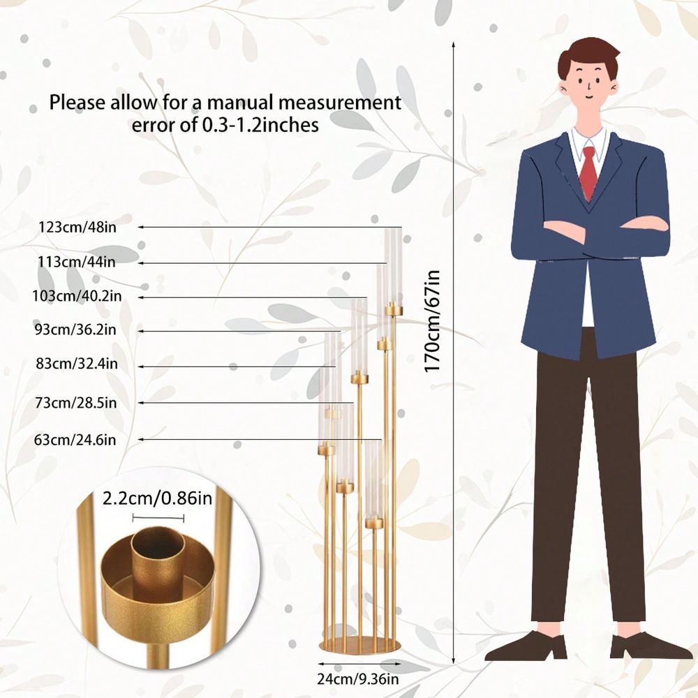 2 Pezzi Portacandele a 7 Bracc - Home Decor Gold recensione e prezzo