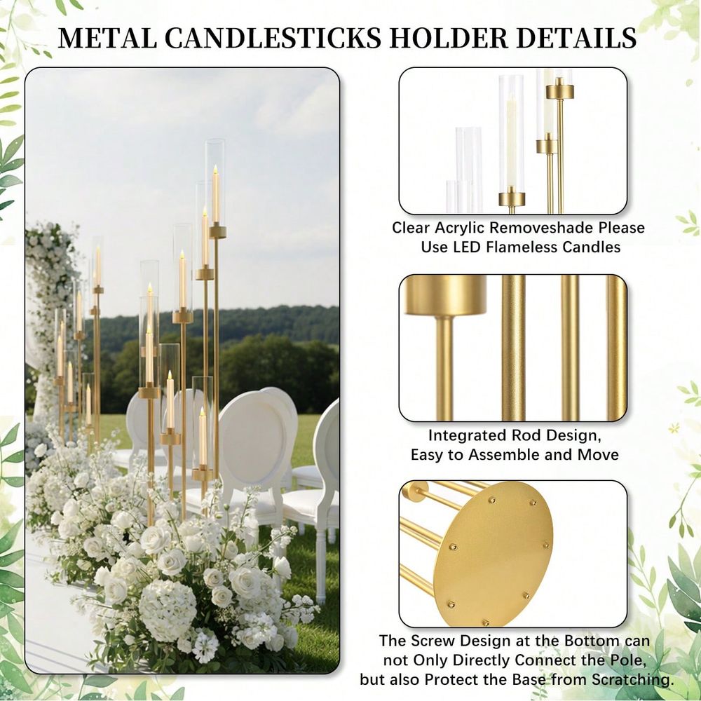 2 Pezzi Candelabri da Terra Do - Home Decor Gold recensione e prezzo