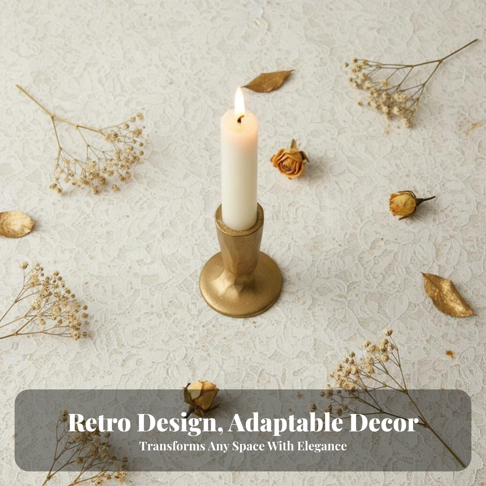 Portacandele in Ghisa Dorata,  - Home Decor Gold recensione e prezzo