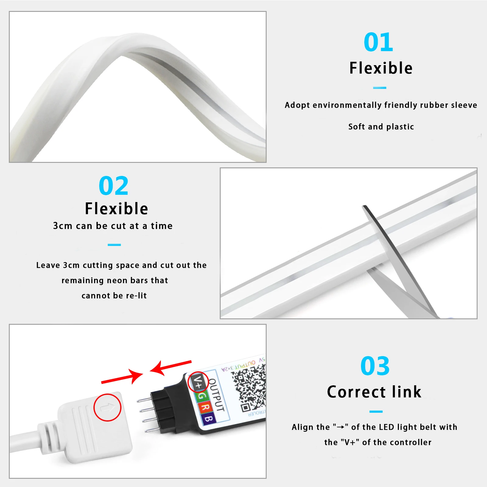 1-5m RGB LED Neon Strip Light  - Home Decor Zone recensione e prezzo